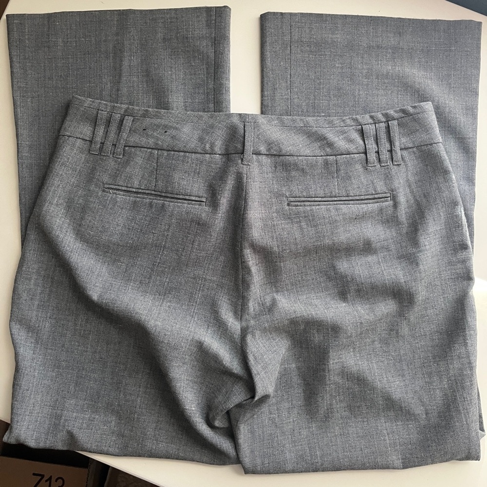 Express Chambray Linen Blend Blue-Gray Wide Leg Trousers Sz 12S - Picture 6 of 11